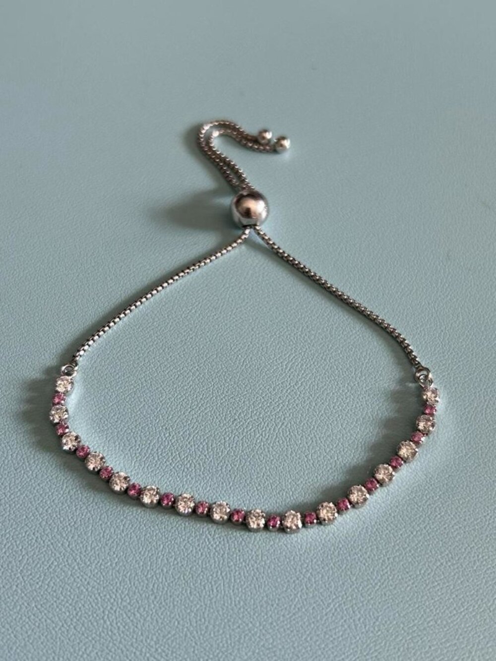 Pandora Pink & Clear Sparkle Slider Bracelet